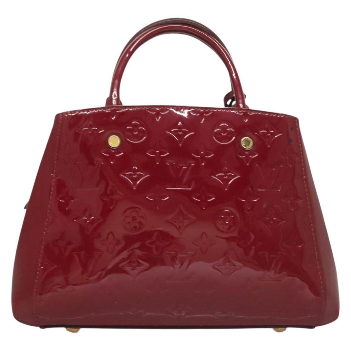 LOUIS VUITTON Vernis Montaigne BB Hand Bag 2way Rose Andian M50172 LV Auth PP837