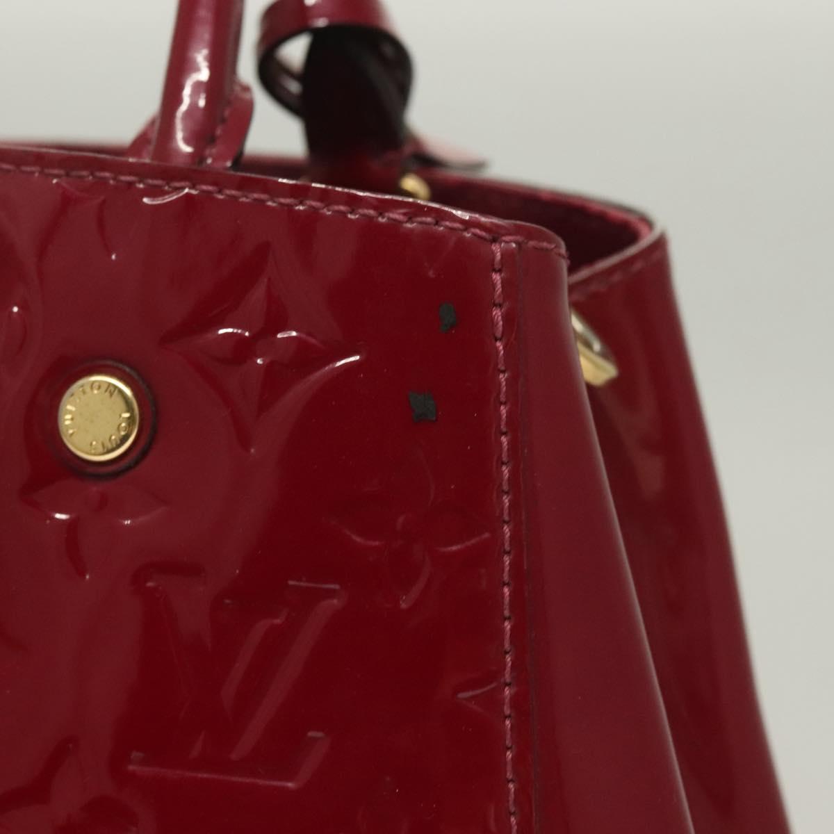 LOUIS VUITTON Vernis Montaigne BB Hand Bag 2way Rose Andian M50172 LV Auth PP837