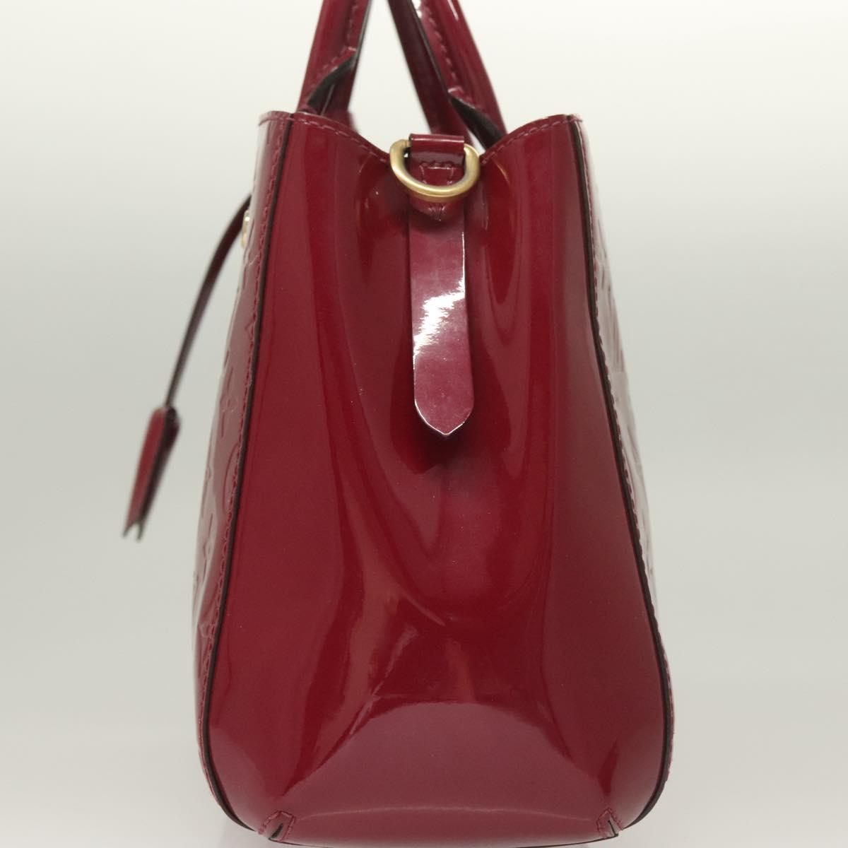 LOUIS VUITTON Vernis Montaigne BB Hand Bag 2way Rose Andian M50172 LV Auth PP837
