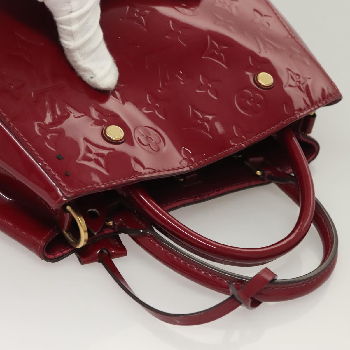 LOUIS VUITTON Vernis Montaigne BB Hand Bag 2way Rose Andian M50172 LV Auth PP837