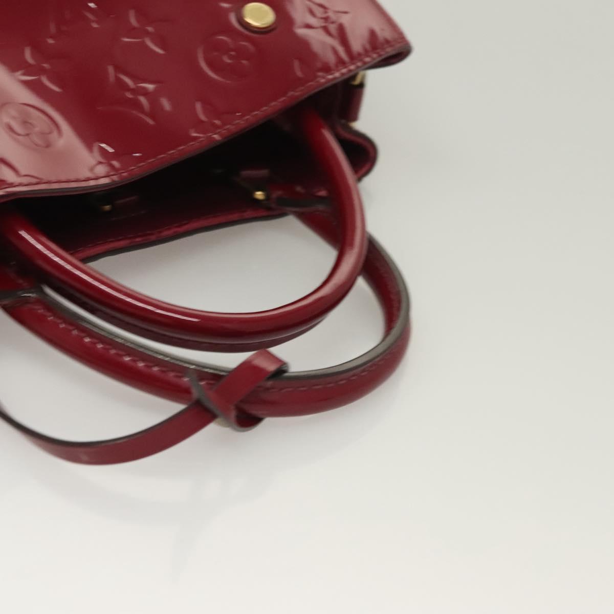LOUIS VUITTON Vernis Montaigne BB Hand Bag 2way Rose Andian M50172 LV Auth PP837