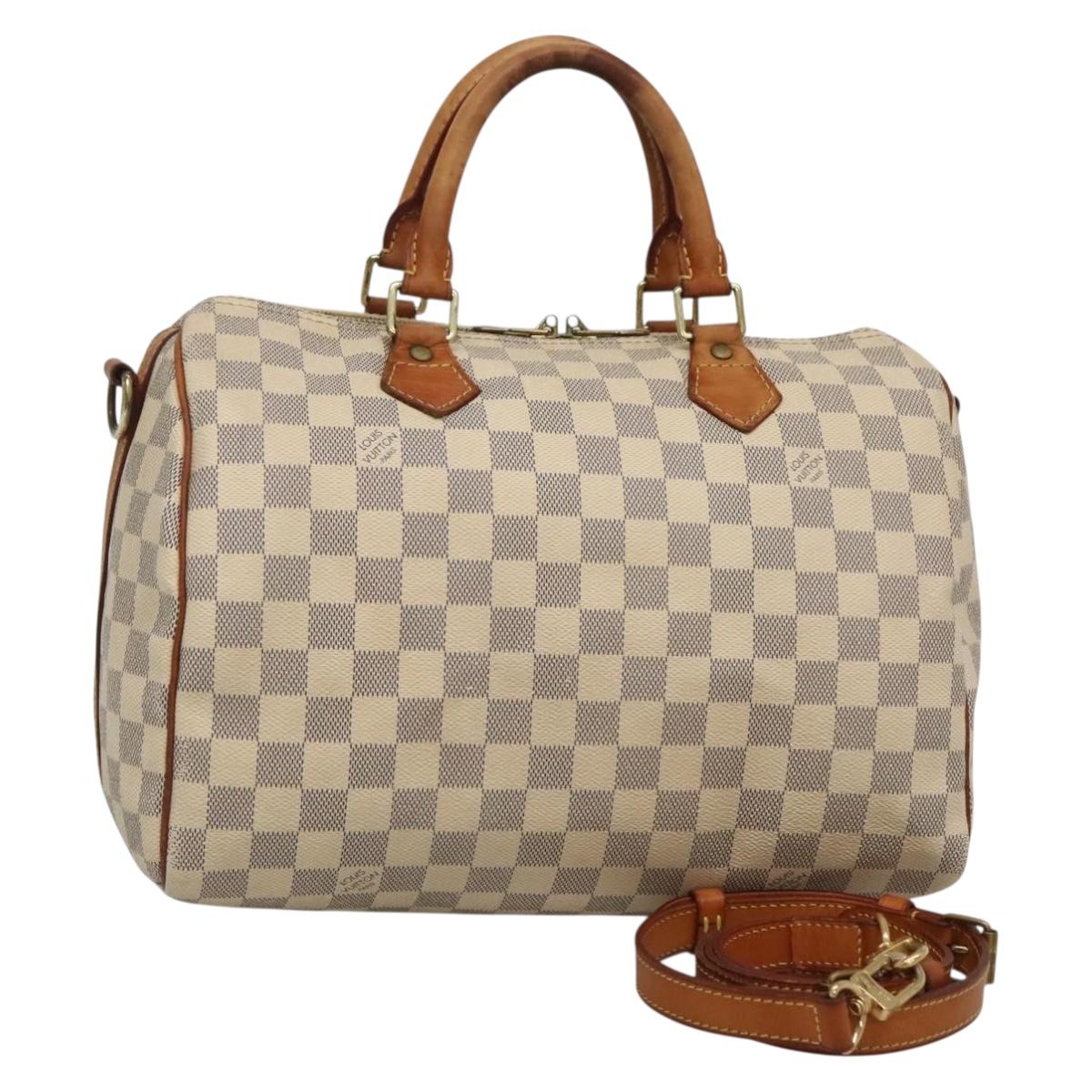 LOUIS VUITTON Damier Azur Speedy Bandouliere 30 Bag 2way N41052 LV Auth PP838