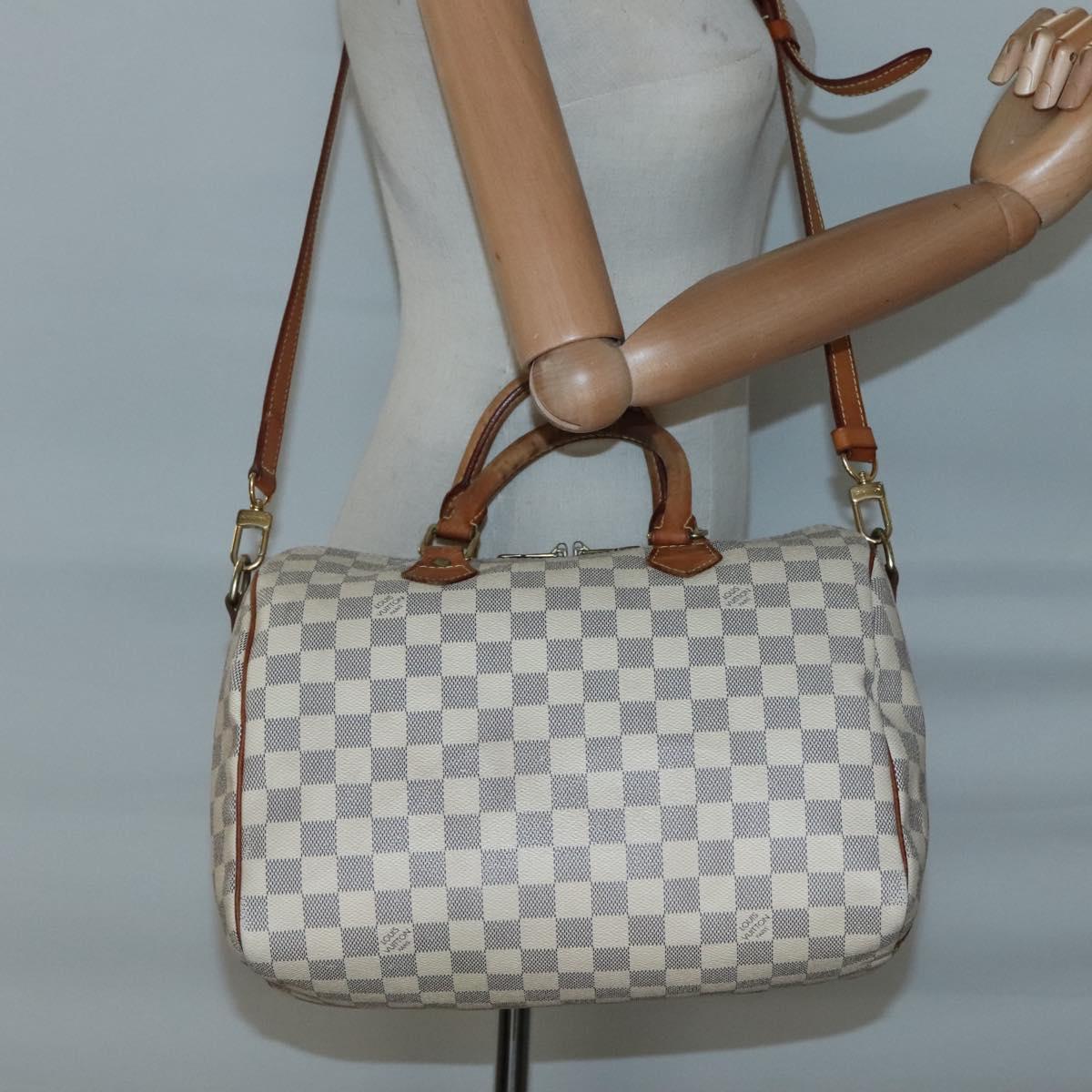 LOUIS VUITTON Damier Azur Speedy Bandouliere 30 Bag 2way N41052 LV Auth PP838