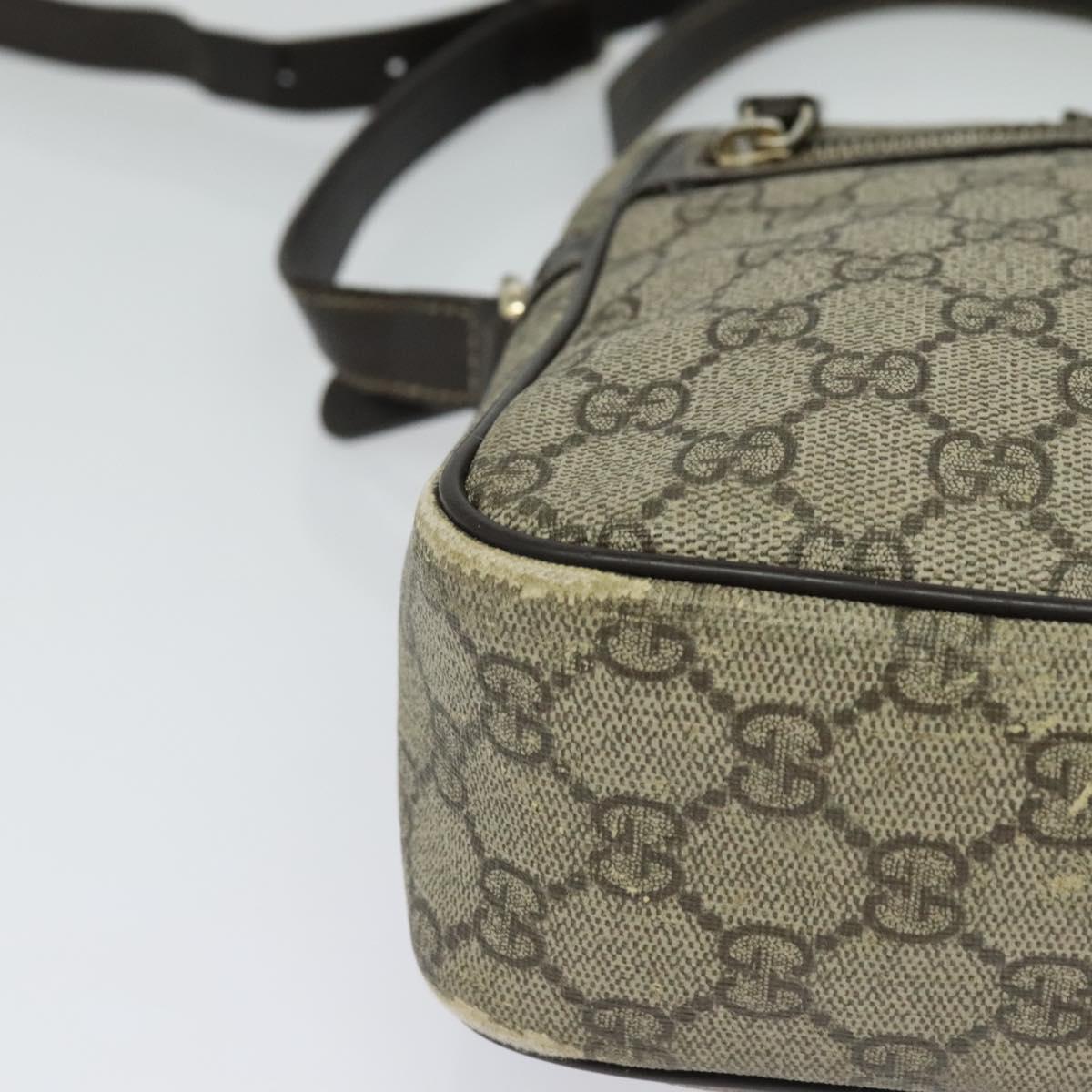 GUCCI GG Supreme Shoulder Bag PVC Beige Gold 233268 Auth PP845