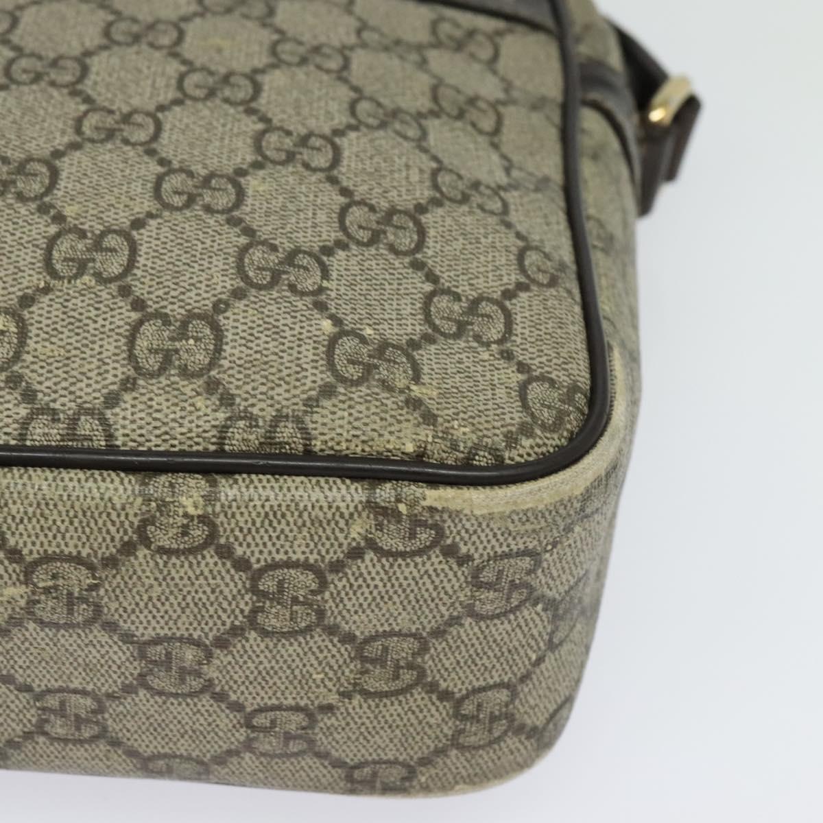 GUCCI GG Supreme Shoulder Bag PVC Beige Gold 233268 Auth PP845