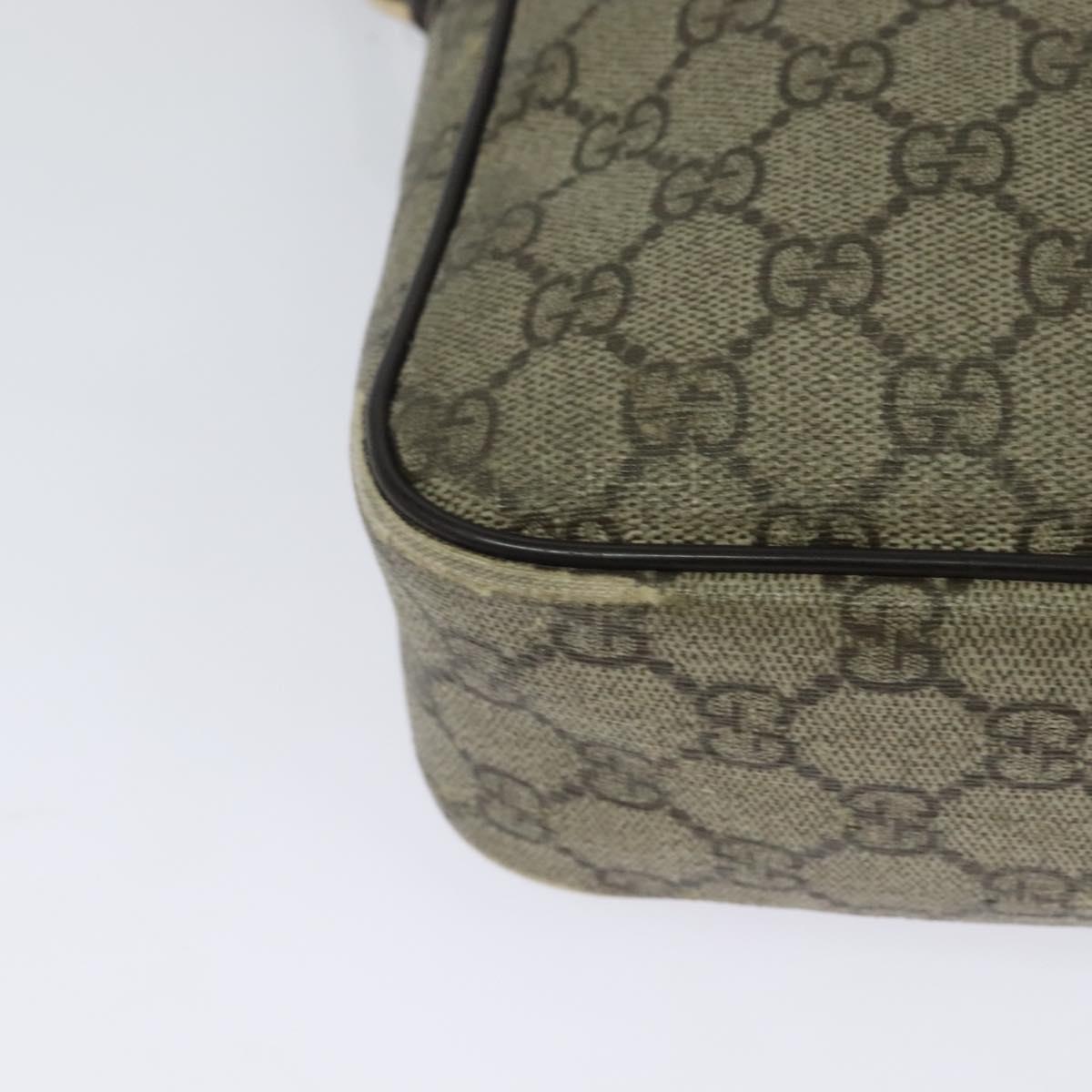 GUCCI GG Supreme Shoulder Bag PVC Beige Gold 233268 Auth PP845