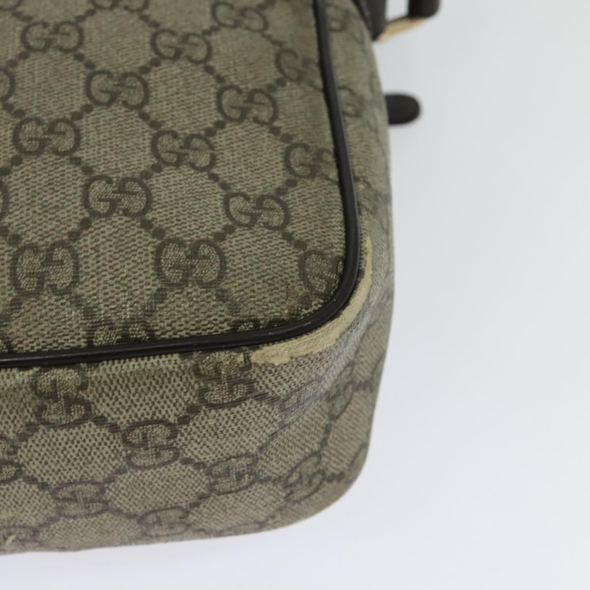 GUCCI GG Supreme Shoulder Bag PVC Beige Gold 233268 Auth PP845