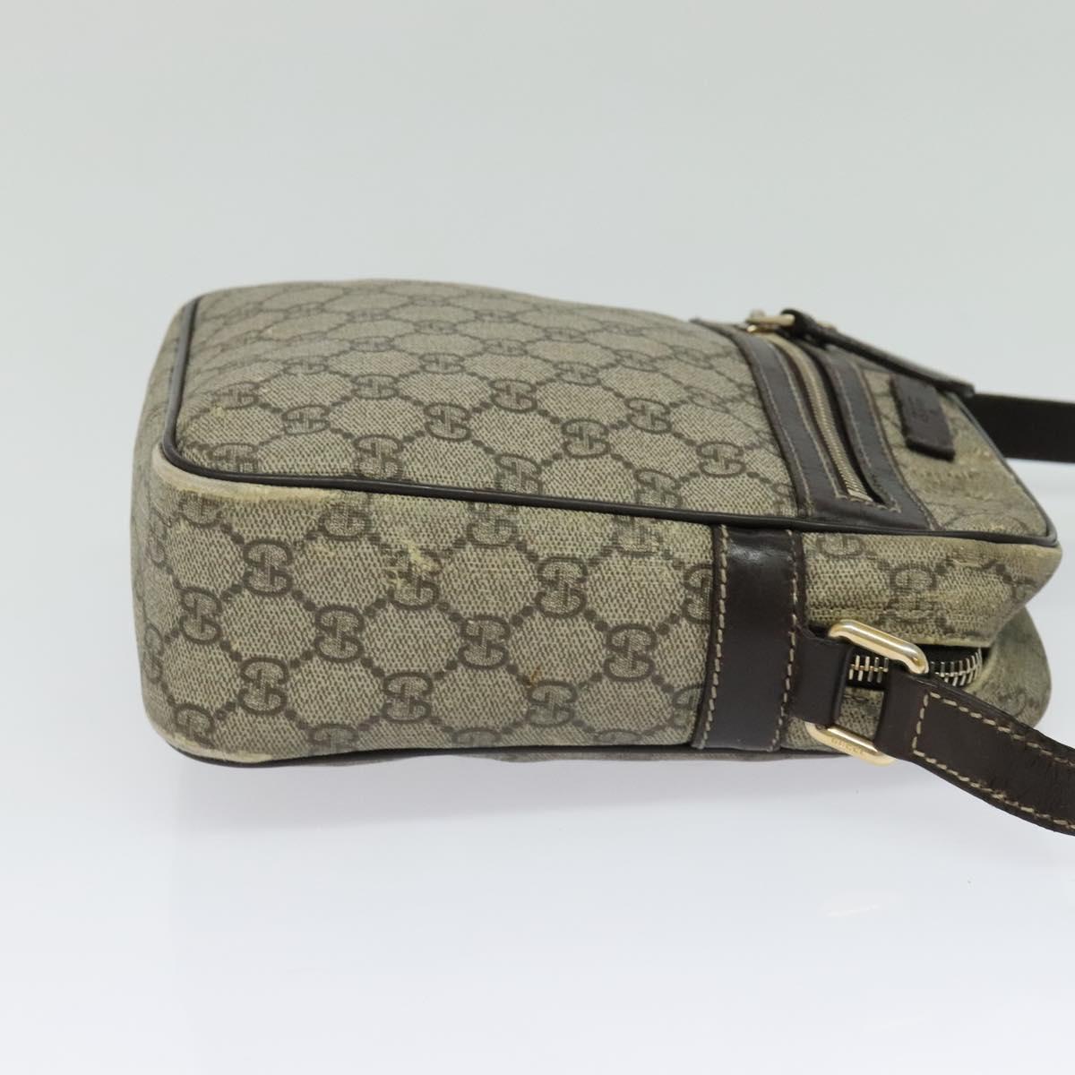 GUCCI GG Supreme Shoulder Bag PVC Beige Gold 233268 Auth PP845