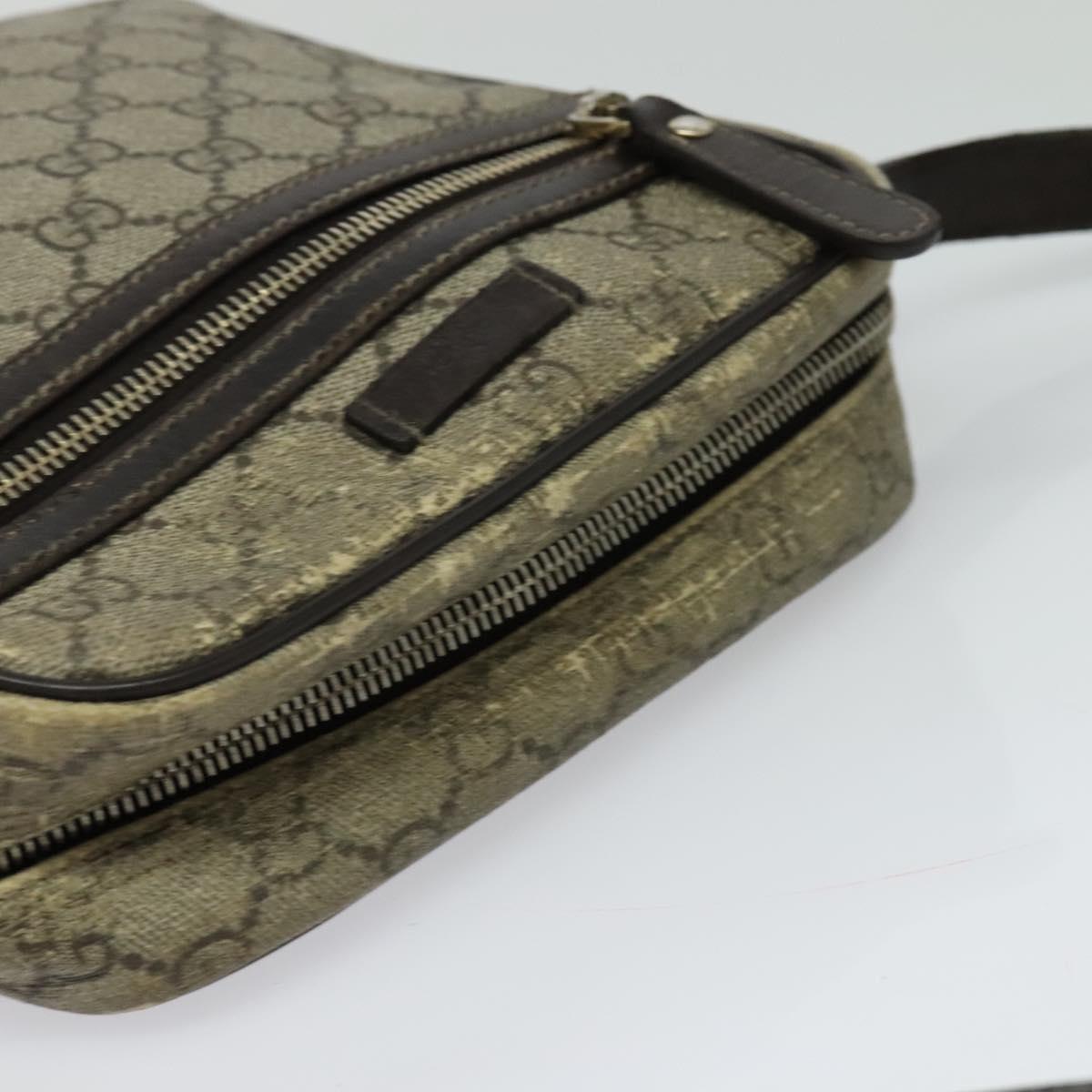 GUCCI GG Supreme Shoulder Bag PVC Beige Gold 233268 Auth PP845