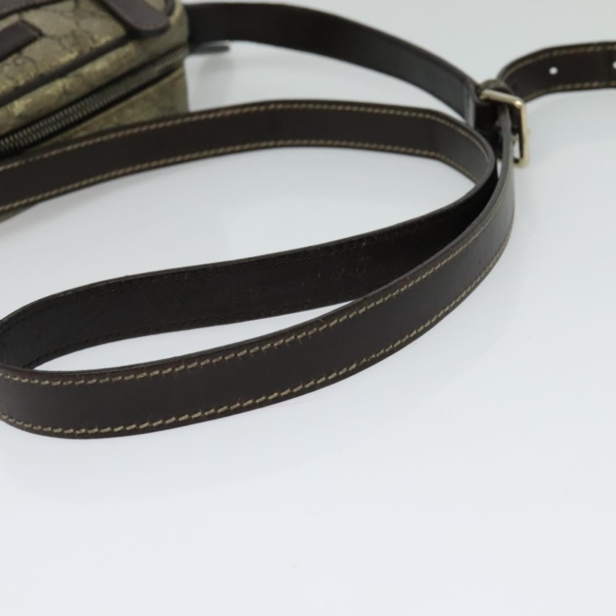 GUCCI GG Supreme Shoulder Bag PVC Beige Gold 233268 Auth PP845