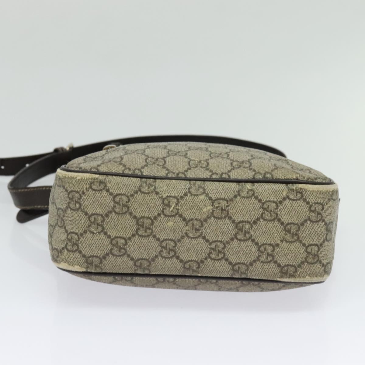 GUCCI GG Supreme Shoulder Bag PVC Beige Gold 233268 Auth PP845