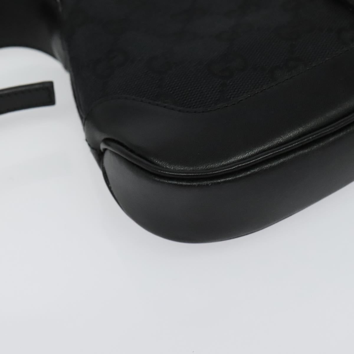 GUCCI GG Canvas Jackie Shoulder Bag Black Silver 007 2038 Auth PP859