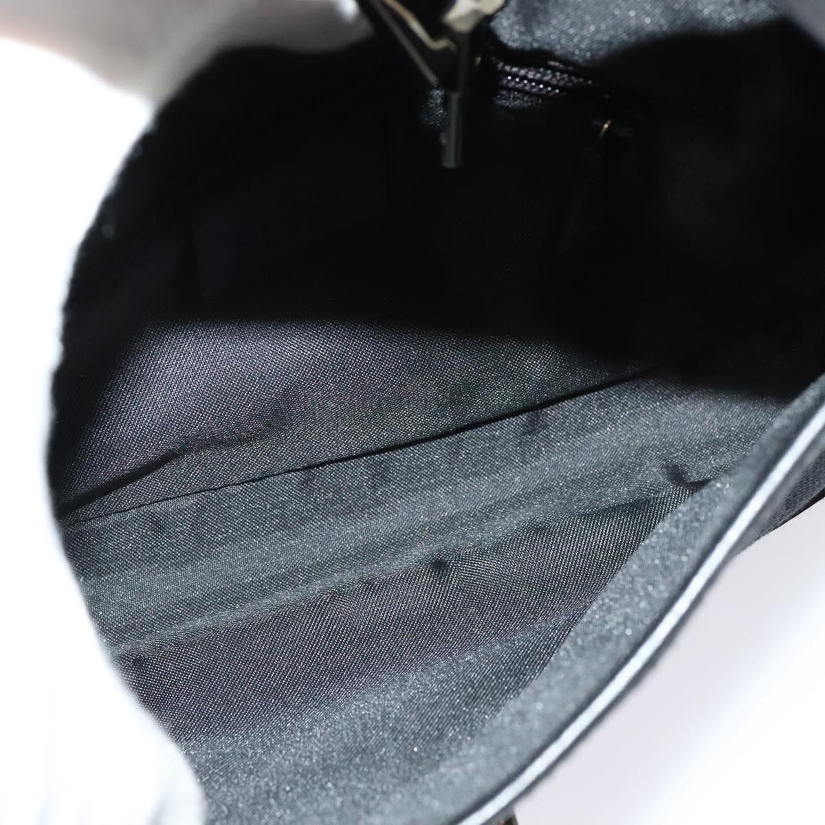 GUCCI GG Canvas Jackie Shoulder Bag Black Silver 007 2038 Auth PP859