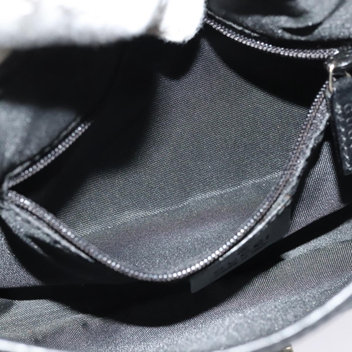 GUCCI GG Canvas Jackie Shoulder Bag Black Silver 007 2038 Auth PP859