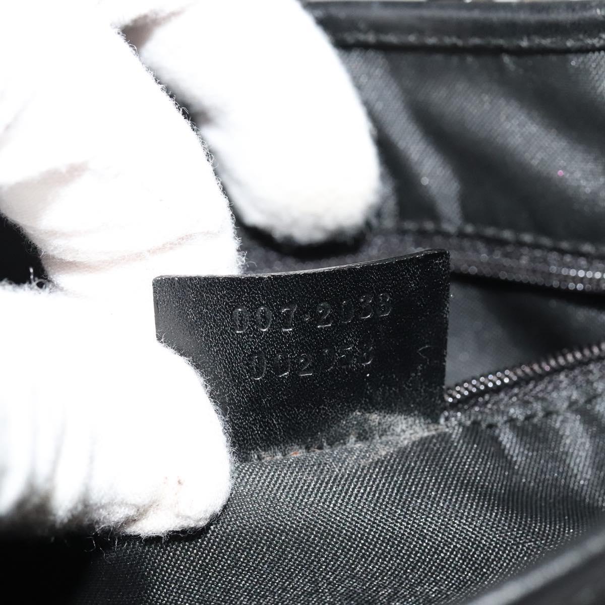 GUCCI GG Canvas Jackie Shoulder Bag Black Silver 007 2038 Auth PP859
