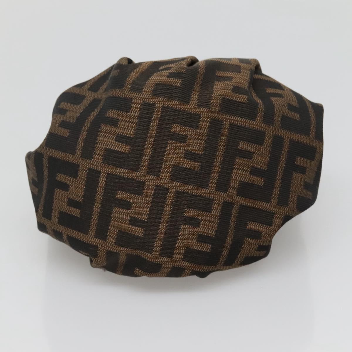 FENDI Zucca Canvas Hand Bag Brown Black gold Auth PP882