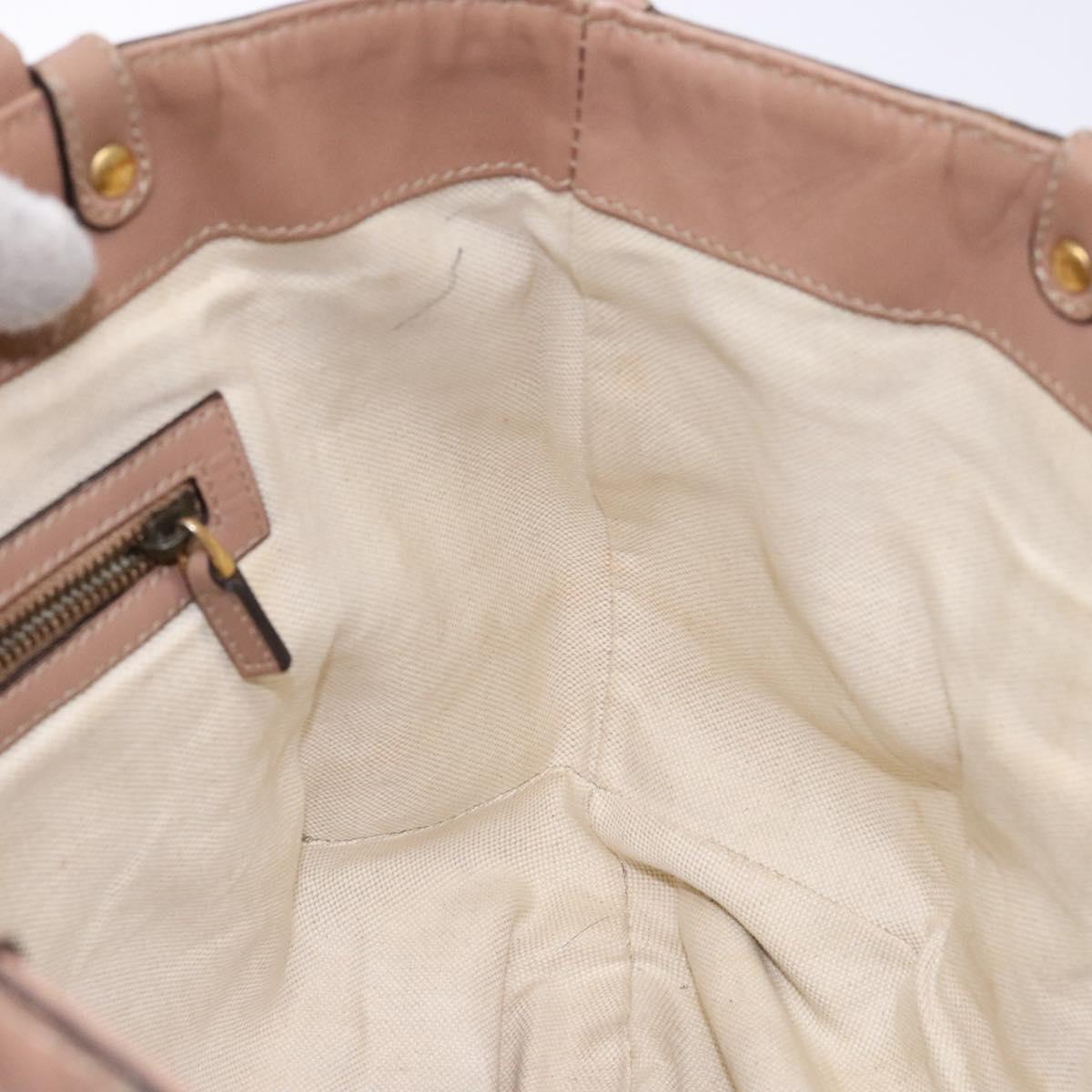 GUCCI GG Canvas Guccissima Tote Bag Leather Beige Gold 269953 Auth PP889