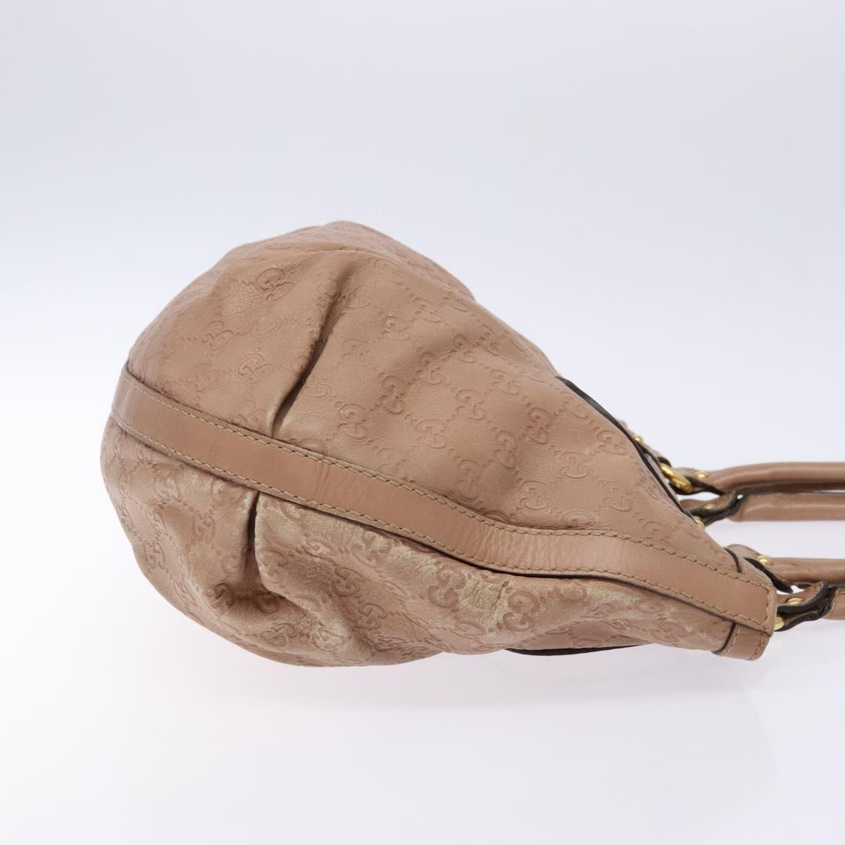 GUCCI GG Canvas Guccissima Tote Bag Leather Beige Gold 269953 Auth PP889