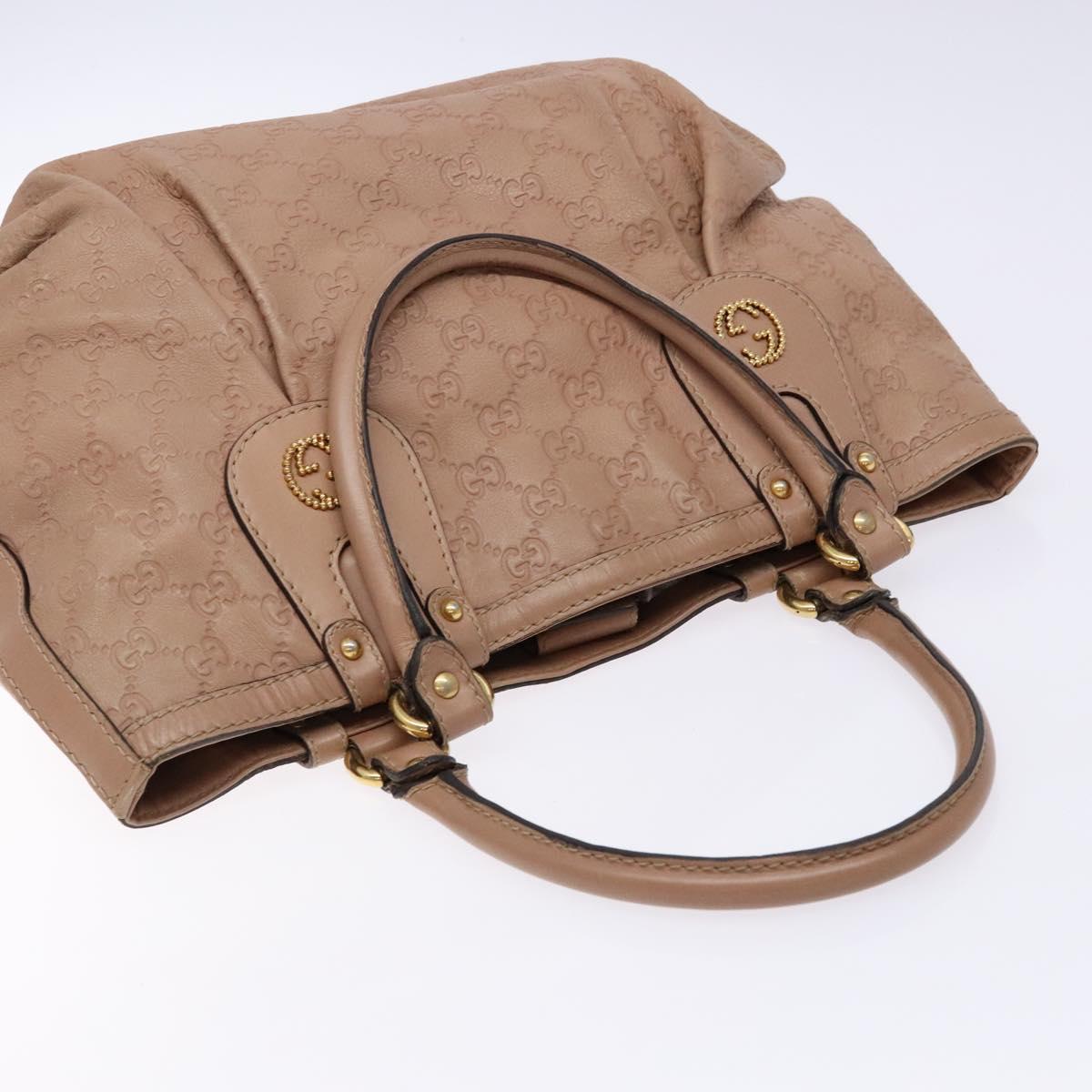 GUCCI GG Canvas Guccissima Tote Bag Leather Beige Gold 269953 Auth PP889