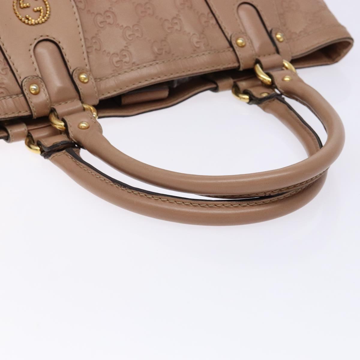 GUCCI GG Canvas Guccissima Tote Bag Leather Beige Gold 269953 Auth PP889
