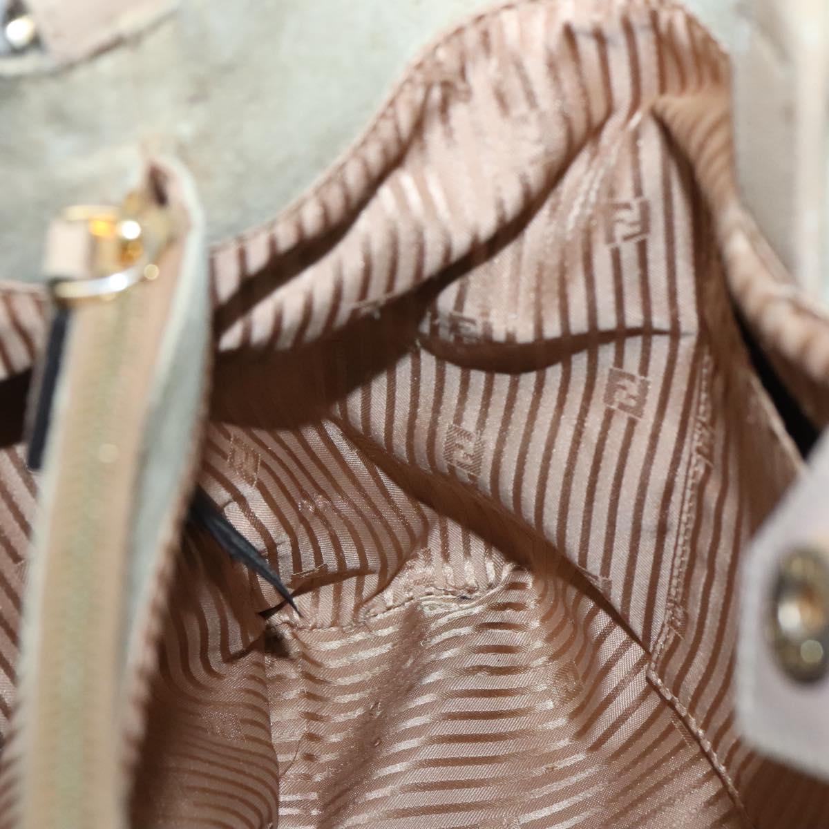 FENDI To joule Hand Bag Leather 2way Beige Gold Auth PP896