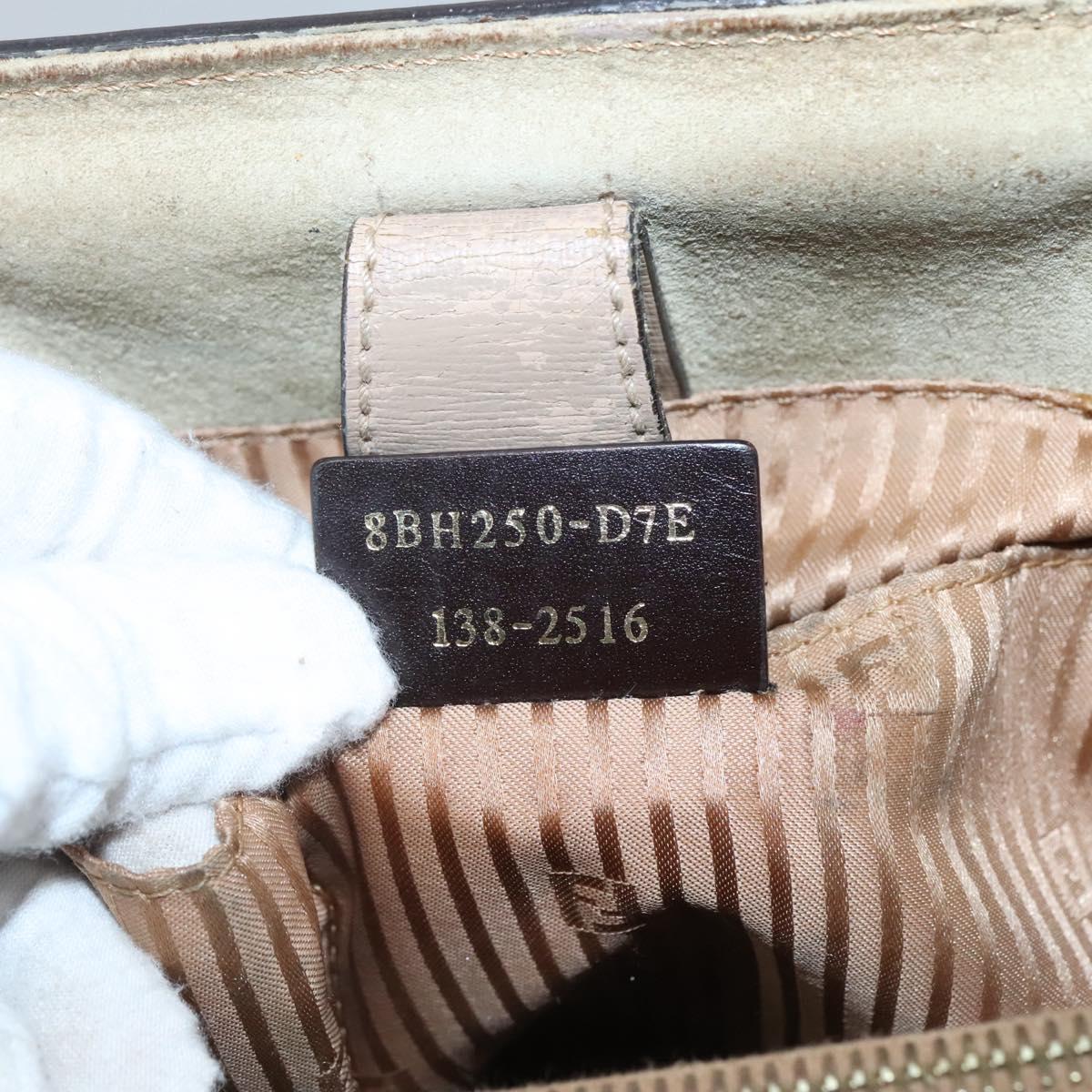 FENDI To joule Hand Bag Leather 2way Beige Gold Auth PP896