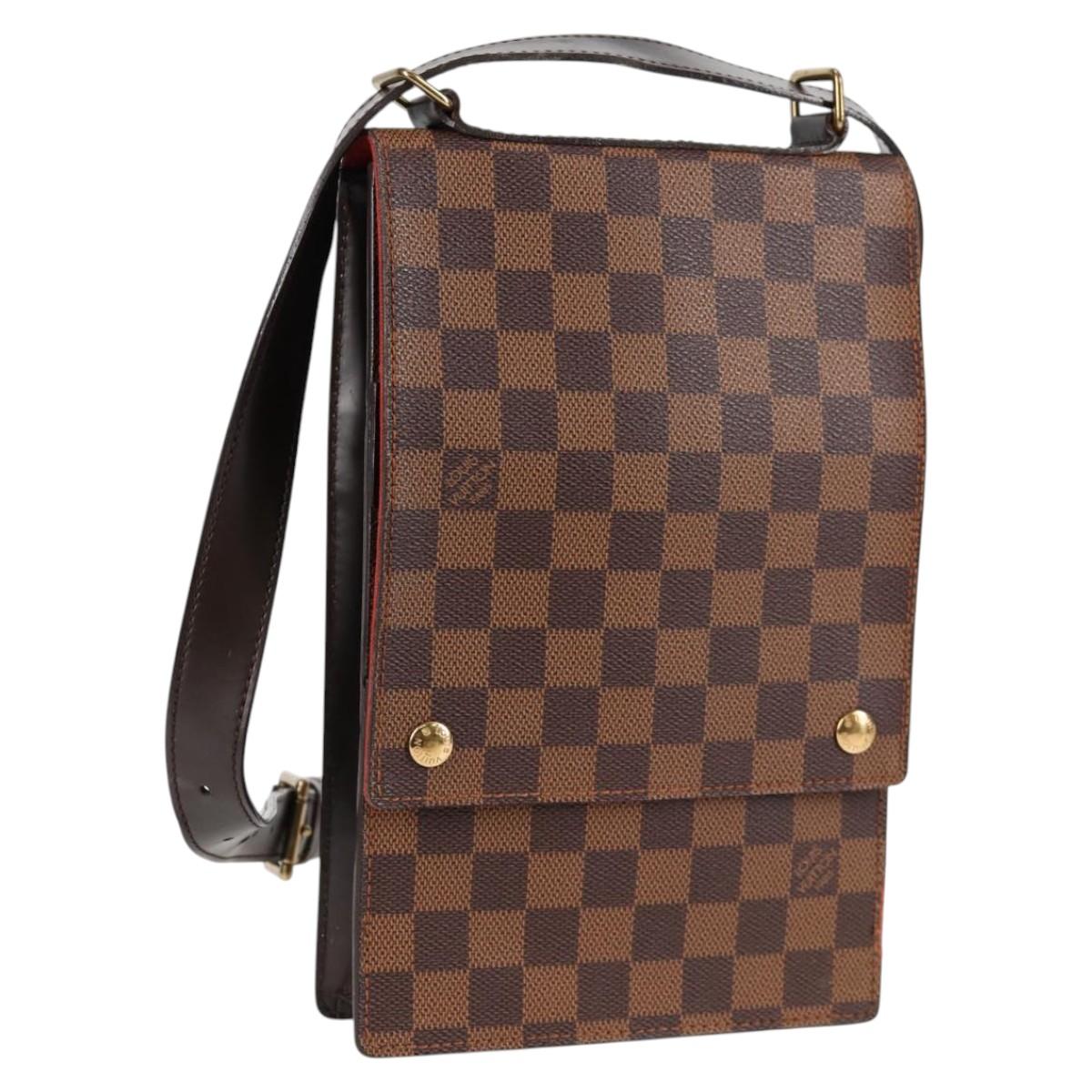 LOUIS VUITTON Damier Ebene Portello Shoulder Bag N45271 LV Auth PP901