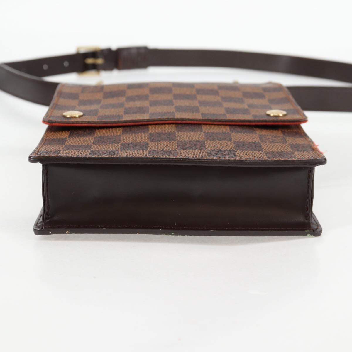 LOUIS VUITTON Damier Ebene Portello Shoulder Bag N45271 LV Auth PP901