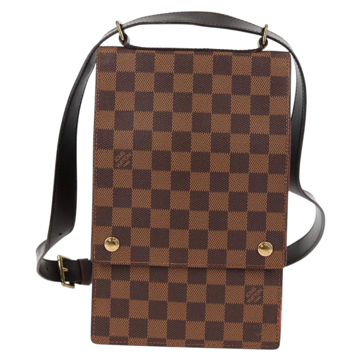 LOUIS VUITTON Damier Ebene Portello Shoulder Bag N45271 LV Auth PP901