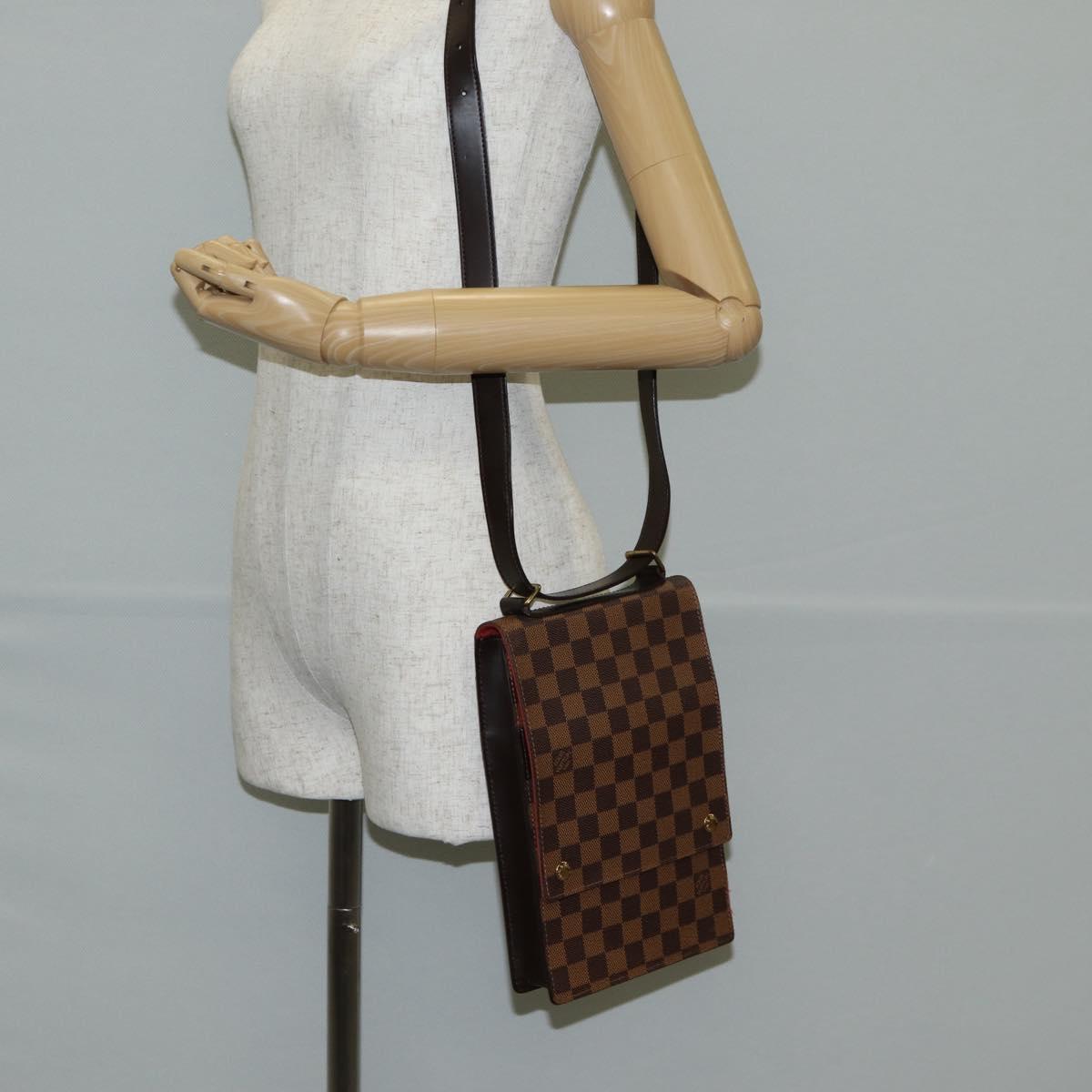 LOUIS VUITTON Damier Ebene Portello Shoulder Bag N45271 LV Auth PP901