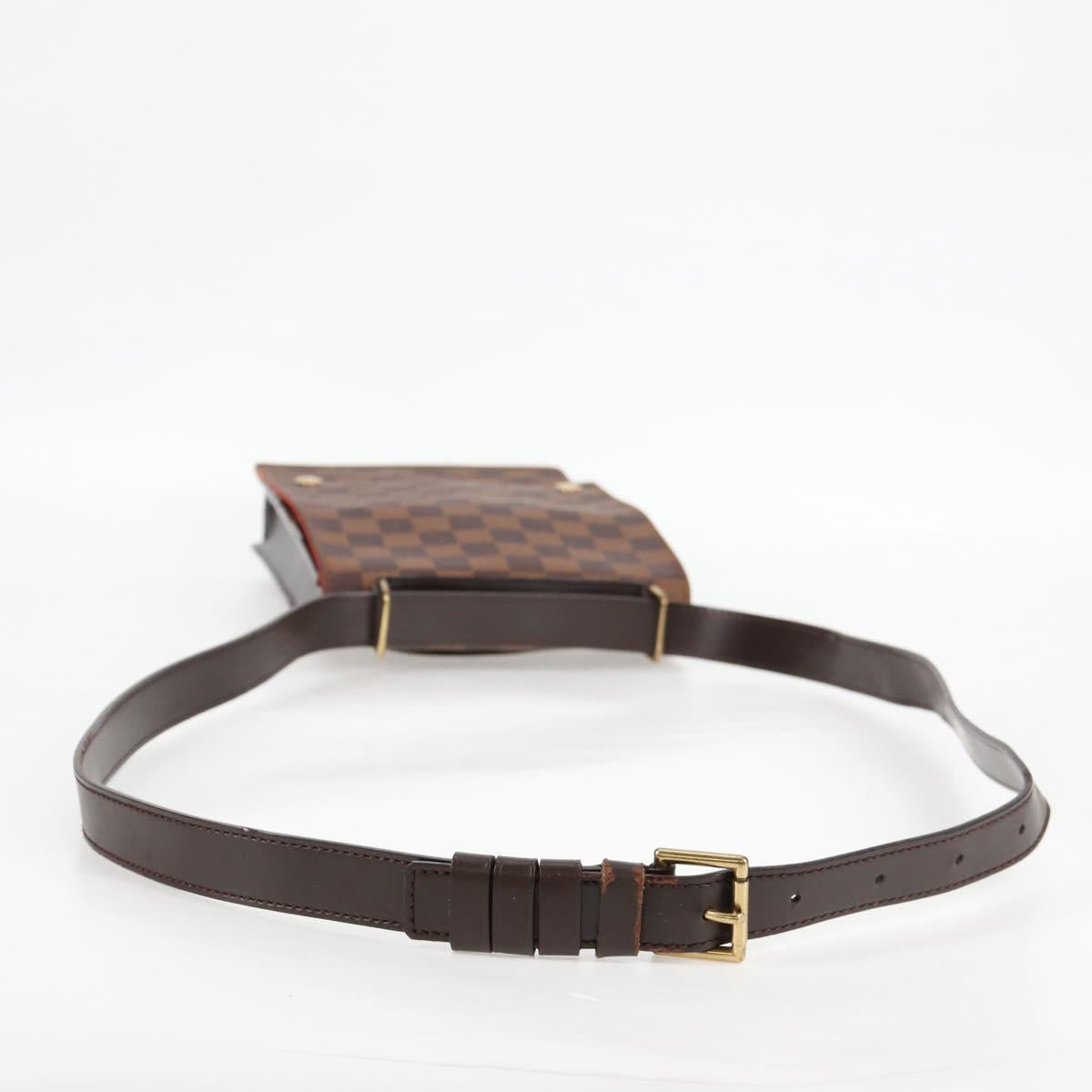 LOUIS VUITTON Damier Ebene Portello Shoulder Bag N45271 LV Auth PP901