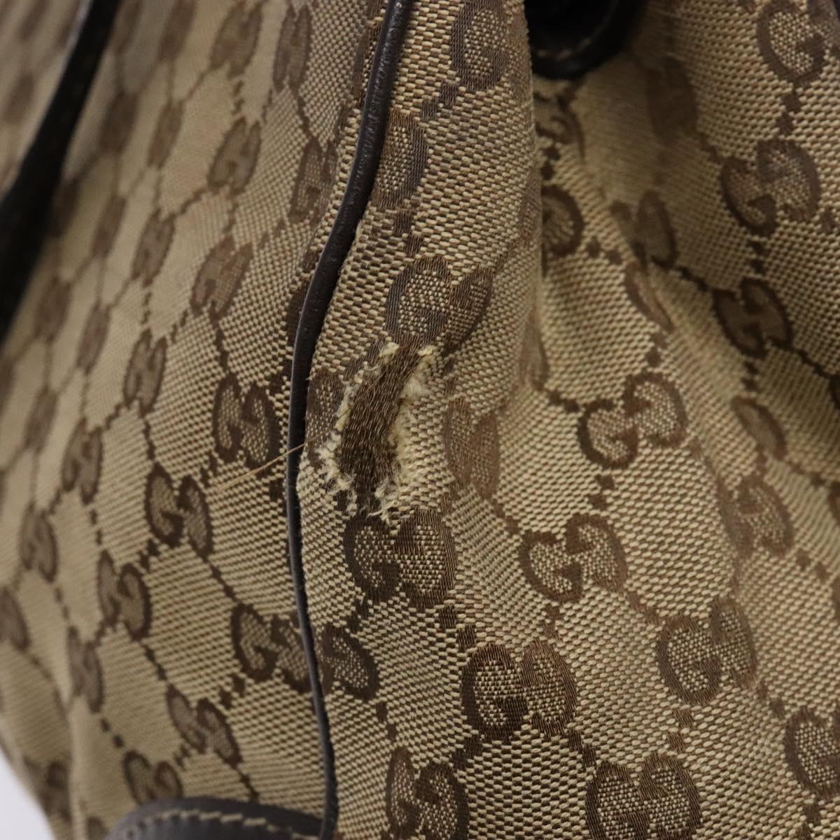 GUCCI GG Canvas Web Sherry Line Hand Bag Beige Gold Red 257063 Auth PP903