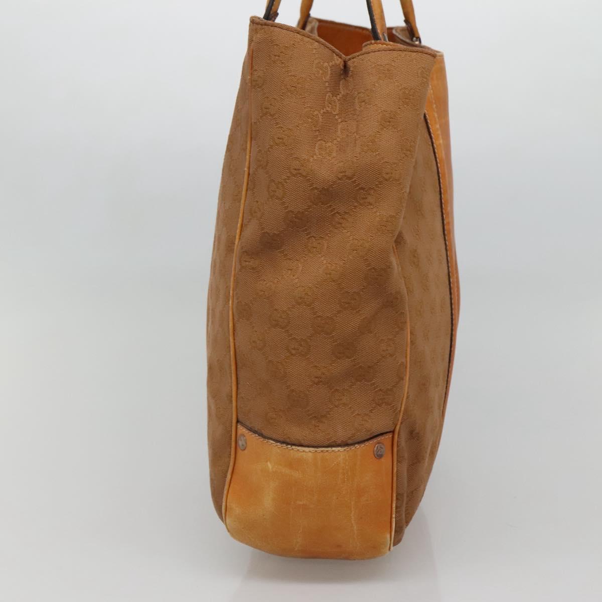 GUCCI GG Canvas Tote Bag Outlet Beige Gold Auth PP909