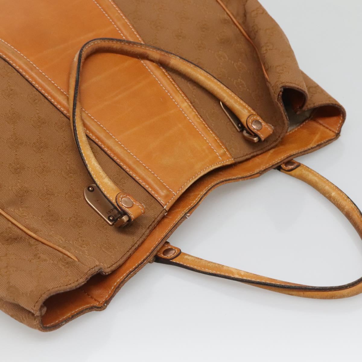 GUCCI GG Canvas Tote Bag Outlet Beige Gold Auth PP909