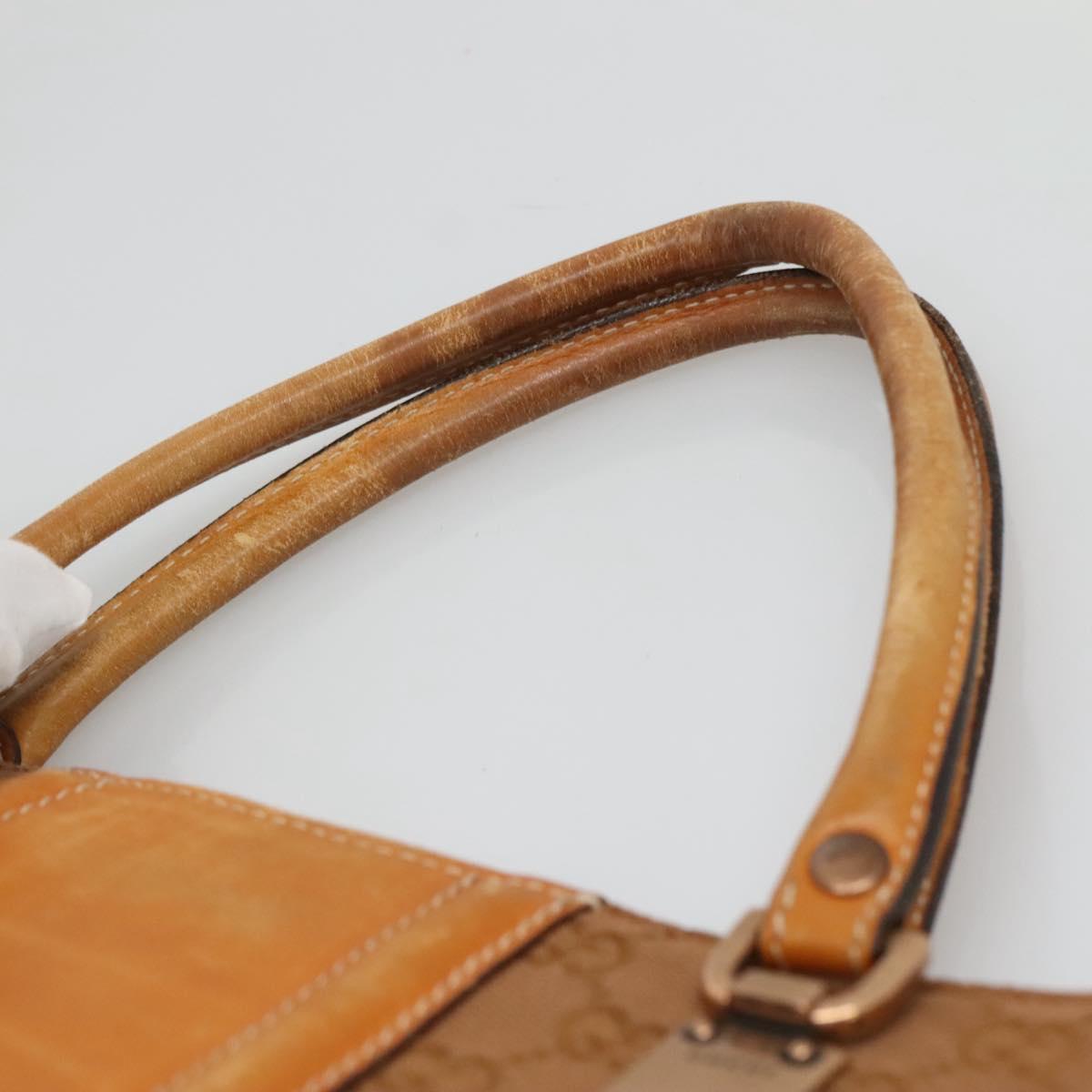 GUCCI GG Canvas Tote Bag Outlet Beige Gold Auth PP909