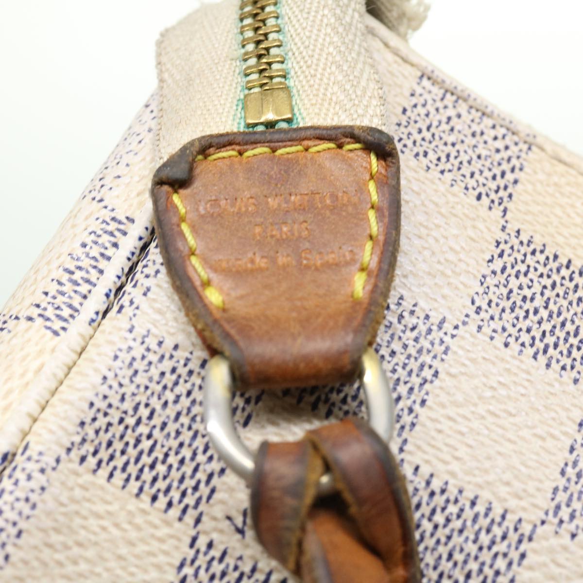 LOUIS VUITTON Damier Azur Pochette Accessoires Pouch N51986 LV Auth rd2953