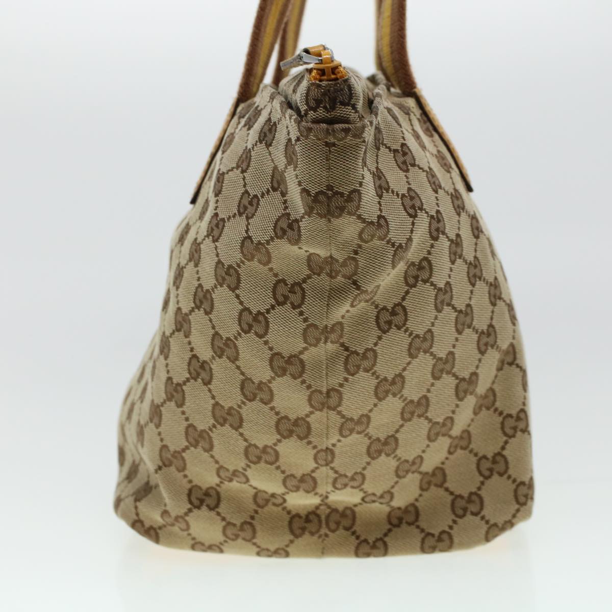 GUCCI GG Canvas Web Sherry Line Hand Bag 2Set Beige Green Yellow Auth rd5183