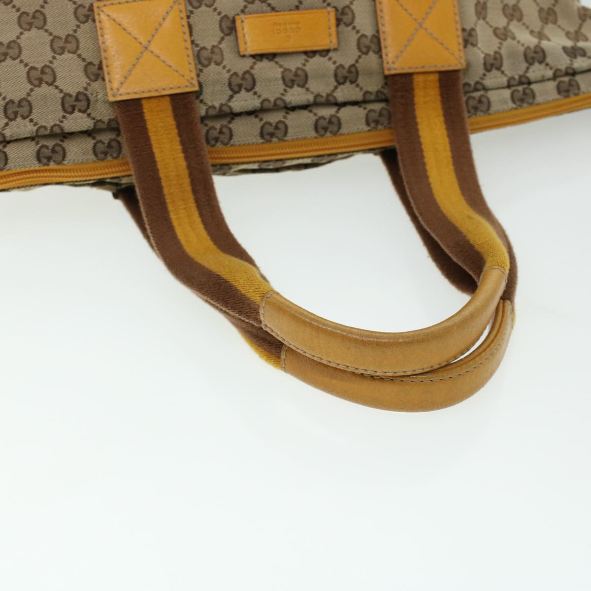 GUCCI GG Canvas Web Sherry Line Hand Bag 2Set Beige Green Yellow Auth rd5183