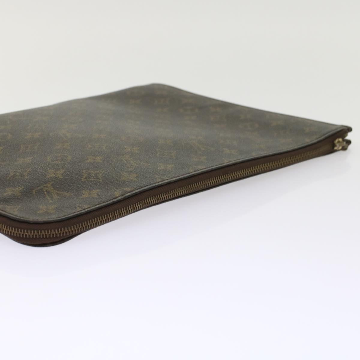 LOUIS VUITTON Monogram Poche Document Briefcase M53400 LV Auth rd5557