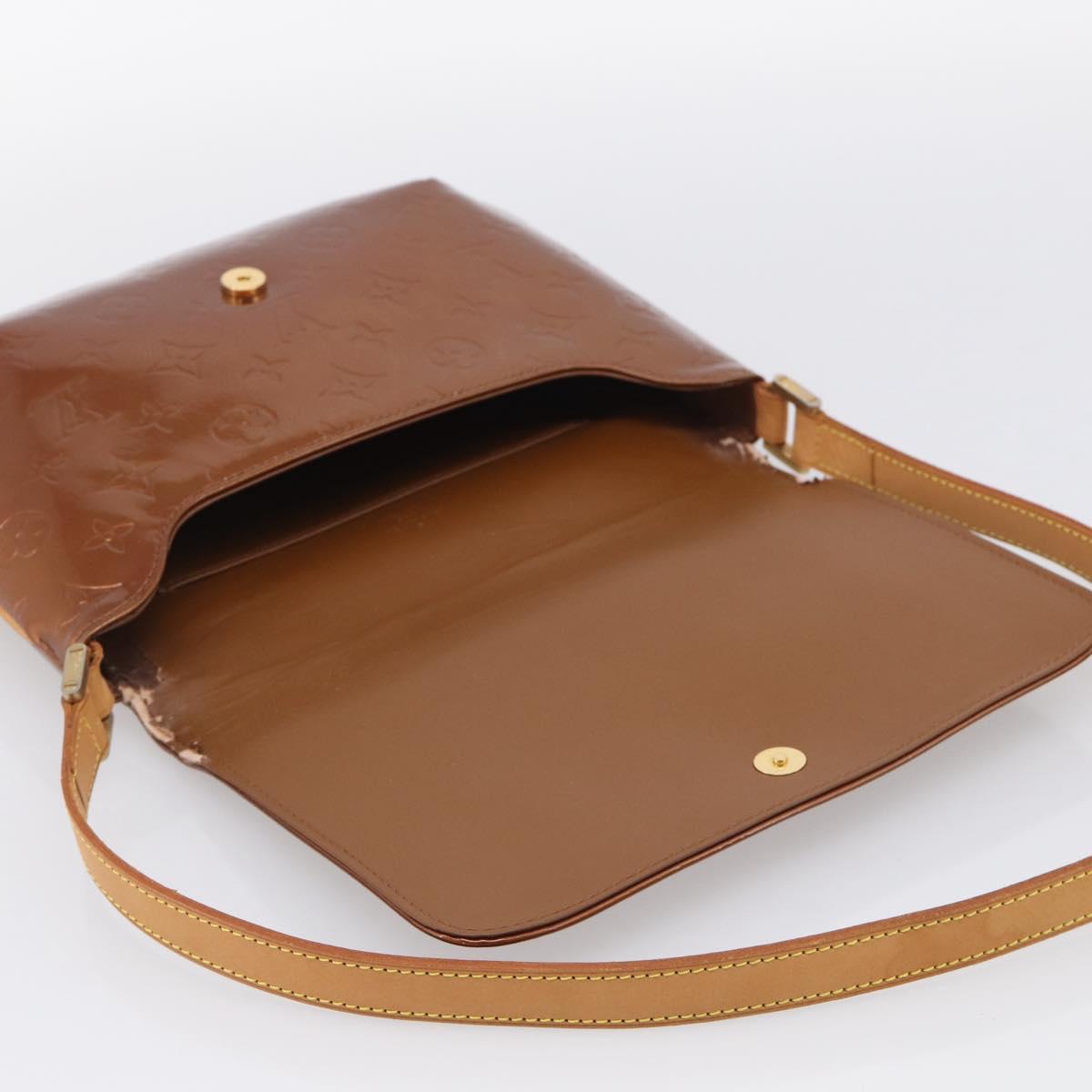 LOUIS VUITTON Monogram Vernis Thompson Street Bag Bronze M91124 LV Auth RV005