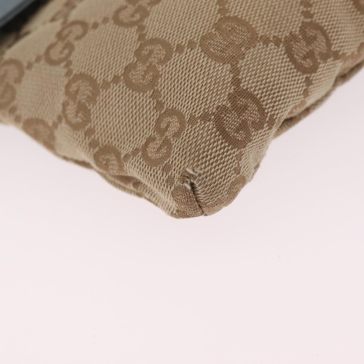 GUCCI GG Canvas Sherry Line Waist Bag Beige Silver 28566 Auth RV021