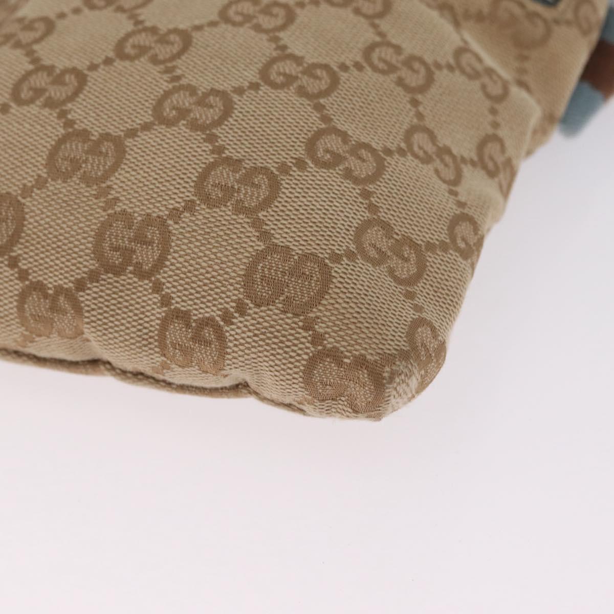 GUCCI GG Canvas Sherry Line Waist Bag Beige Silver 28566 Auth RV021