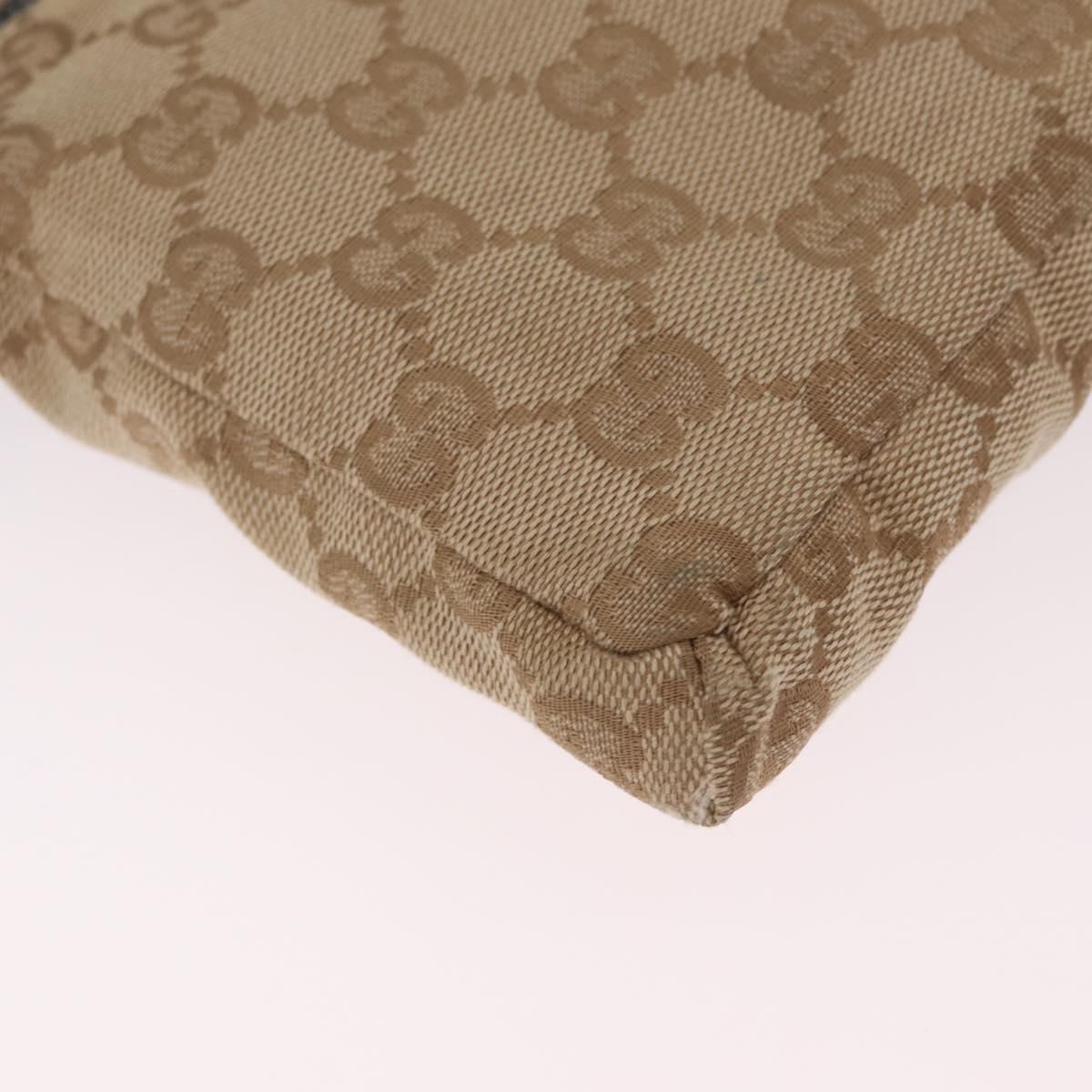 GUCCI GG Canvas Sherry Line Waist Bag Beige Silver 28566 Auth RV021
