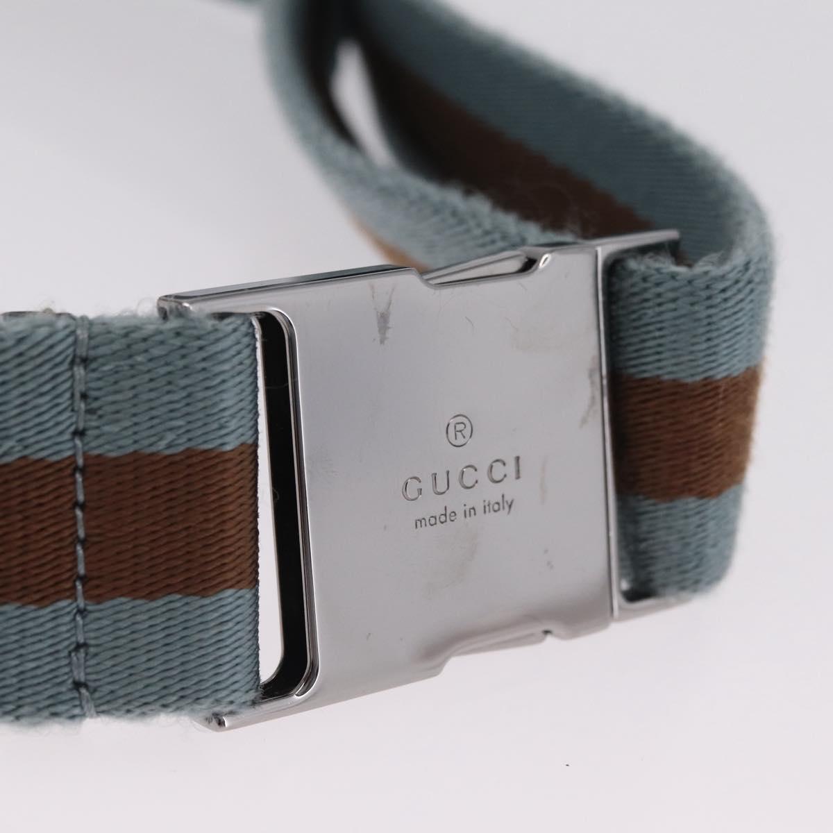 GUCCI GG Canvas Sherry Line Waist Bag Beige Silver 28566 Auth RV021