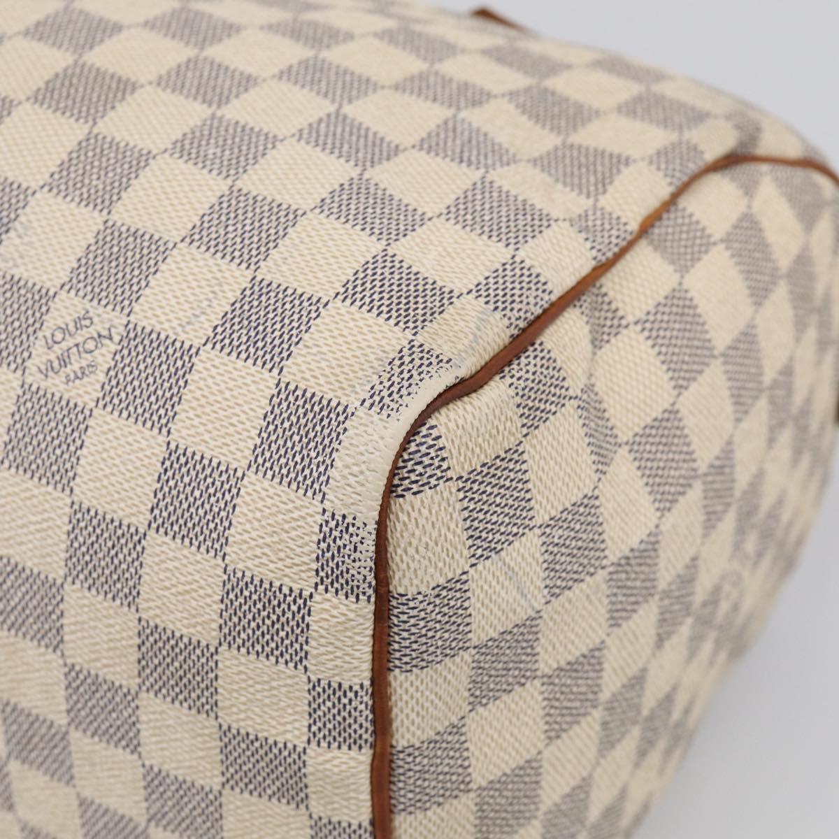 LOUIS VUITTON Damier Azur Speedy 30 Hand Bag N41533 LV Auth RV033