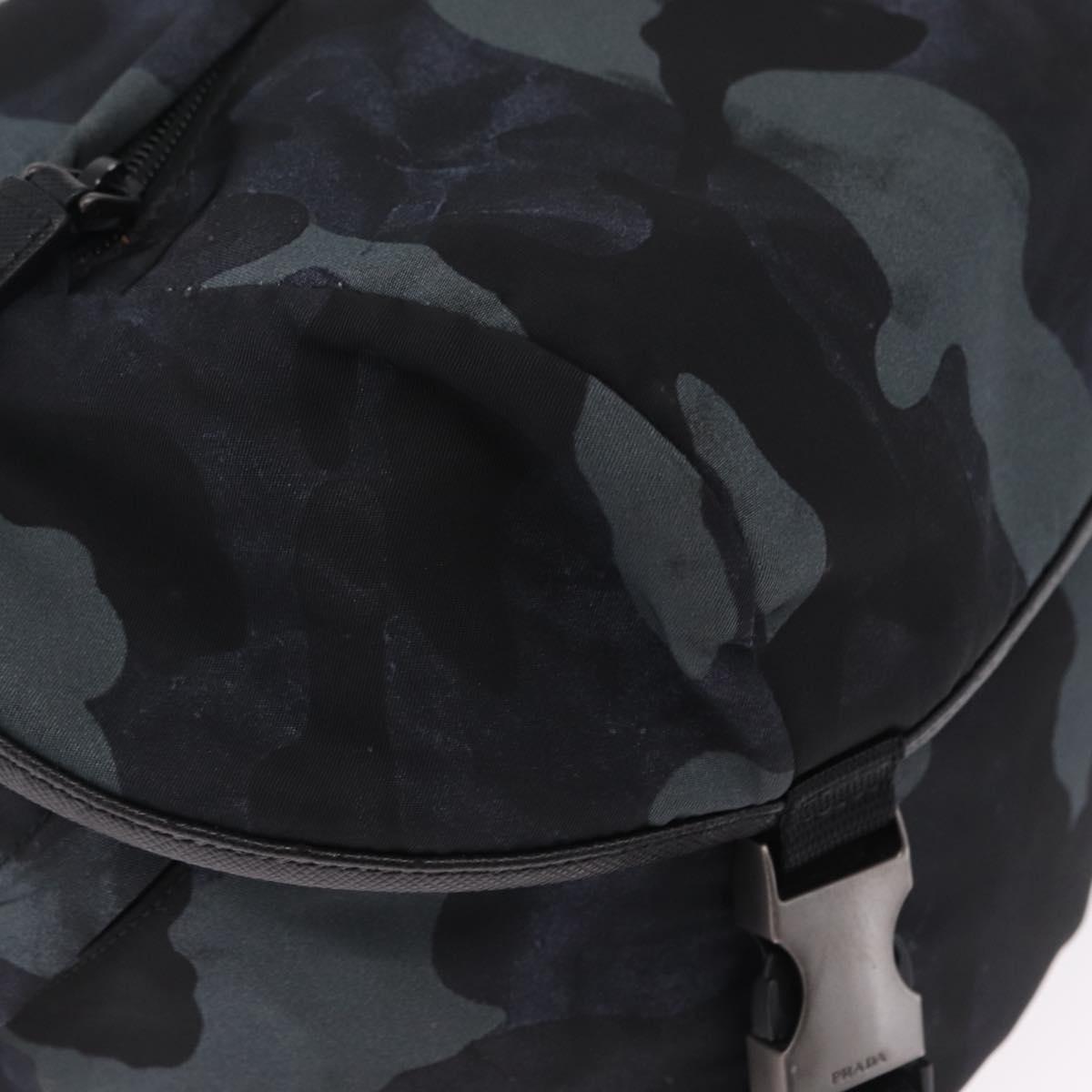 PRADA Camouflage Body Bag Nylon Navy Auth RV036A