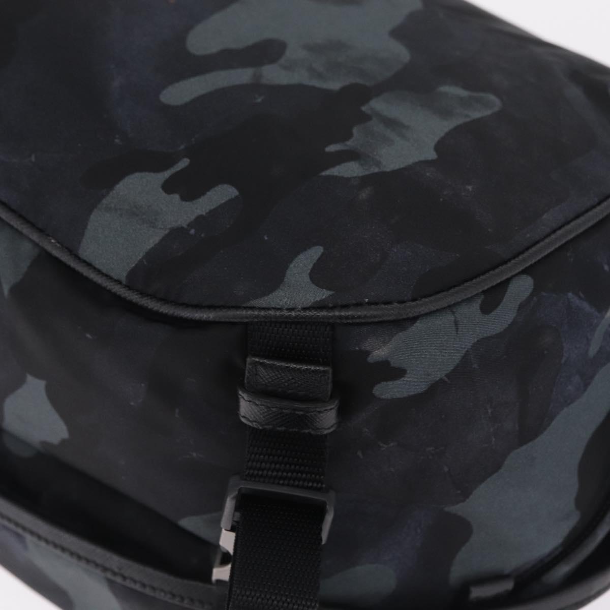 PRADA Camouflage Body Bag Nylon Navy Auth RV036A