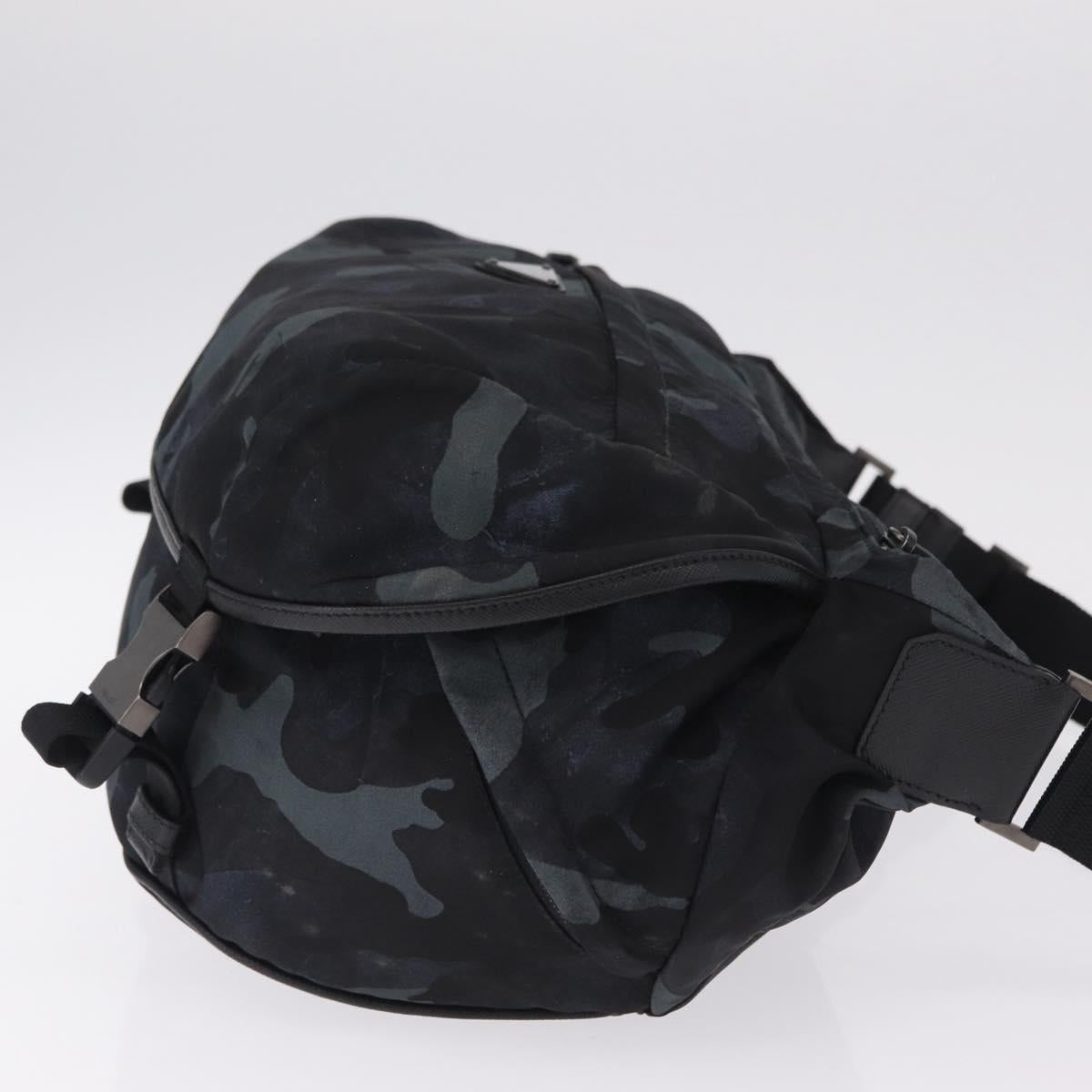 PRADA Camouflage Body Bag Nylon Navy Auth RV036A