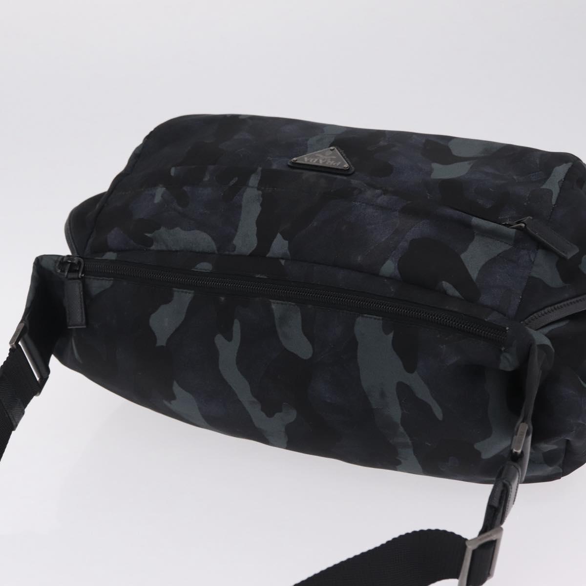 PRADA Camouflage Body Bag Nylon Navy Auth RV036A