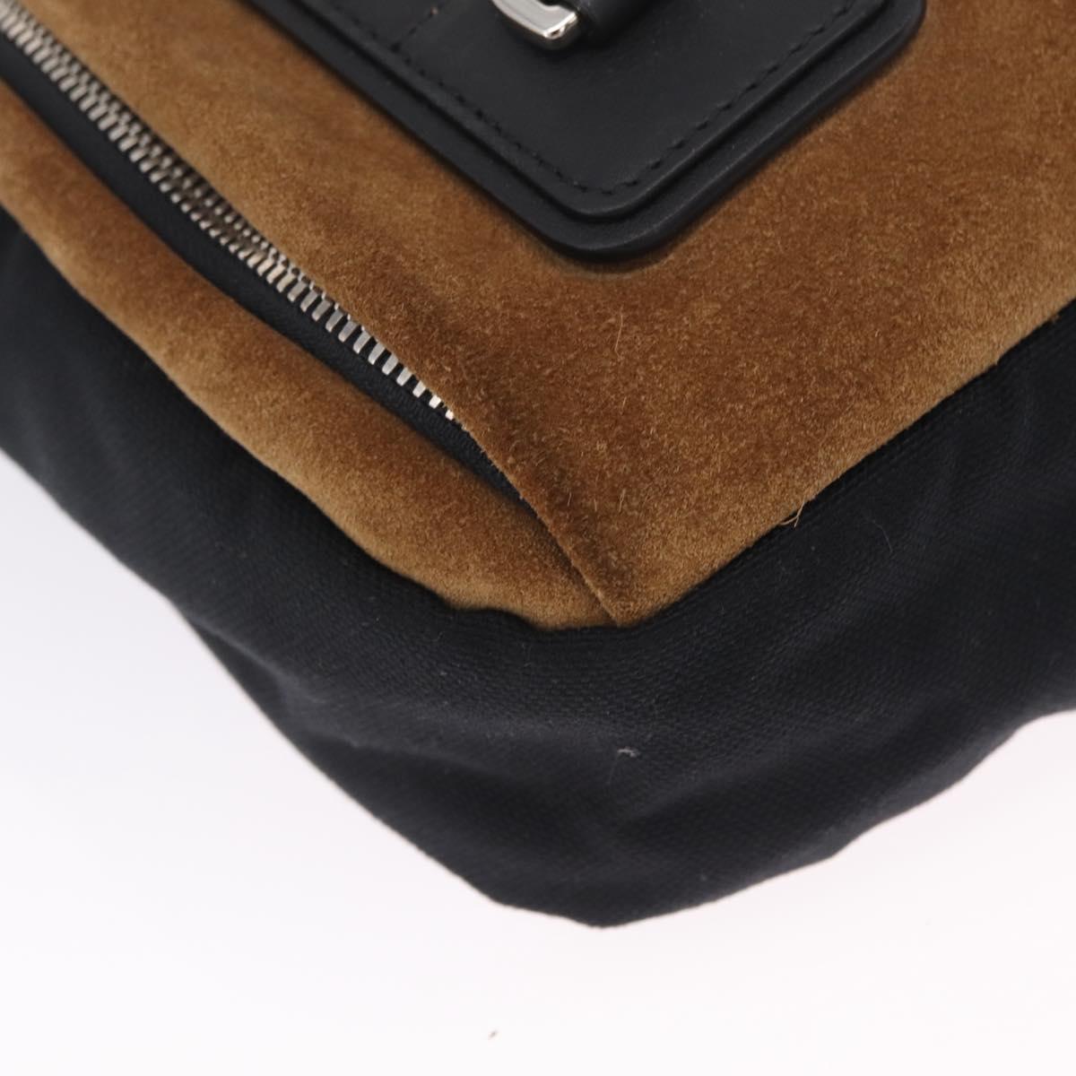 LOEWE Body Bag Suede BFLXFXSX01-1628 Brown Silver Auth RV038V